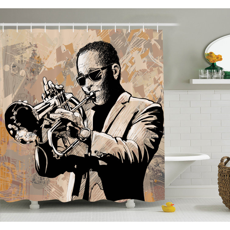 Ambesonne Music Shower Curtain with Hooks Included Wayfair